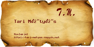 Tari Mátyás névjegykártya